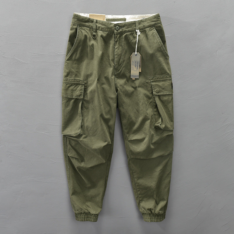 Men’s Autumn Cotton Solid Color Casual Overalls