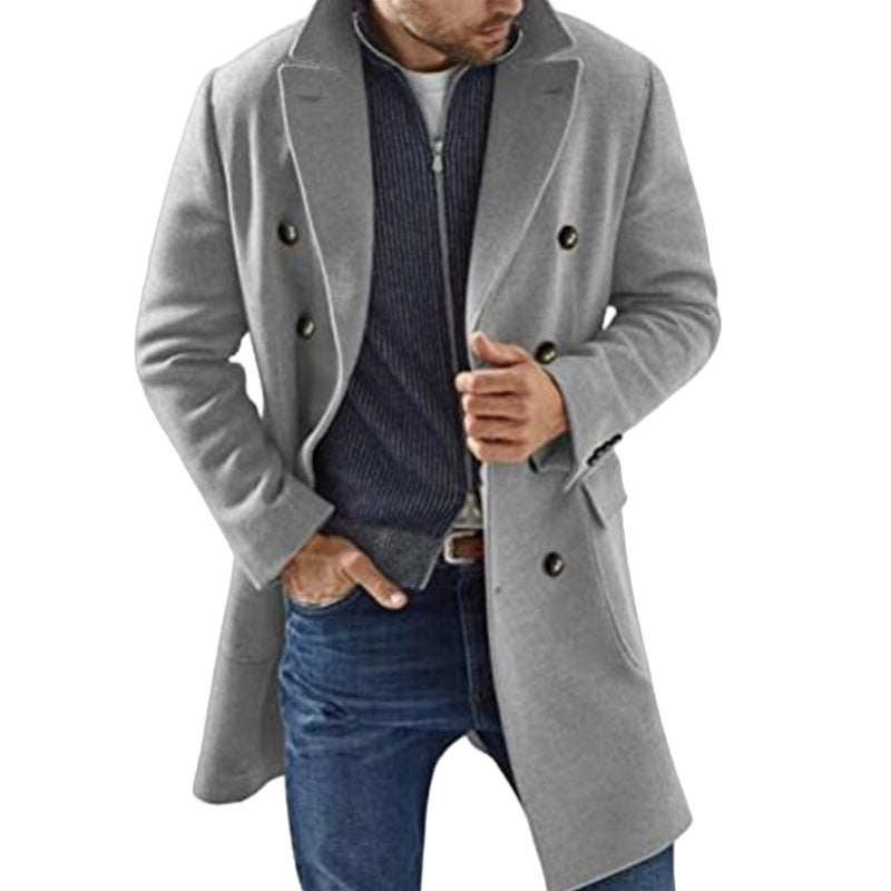 INSTOCK-European Station Men’s Wool Coat – Autumn/Winter