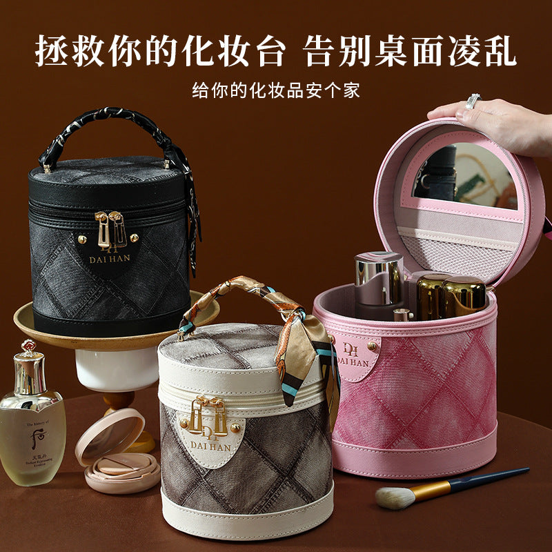 Maillard Color Bucket Cosmetic Bag – Large Capacity & Waterproof