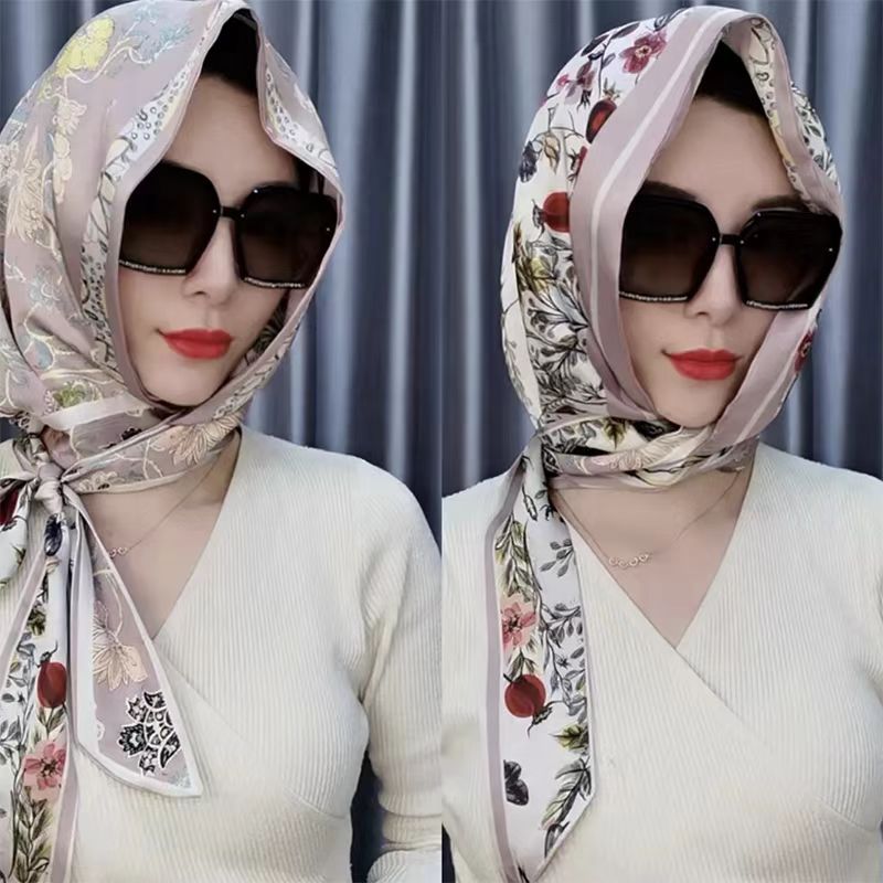 Double-Sided Thin Silk Ribbon Hat Scarf