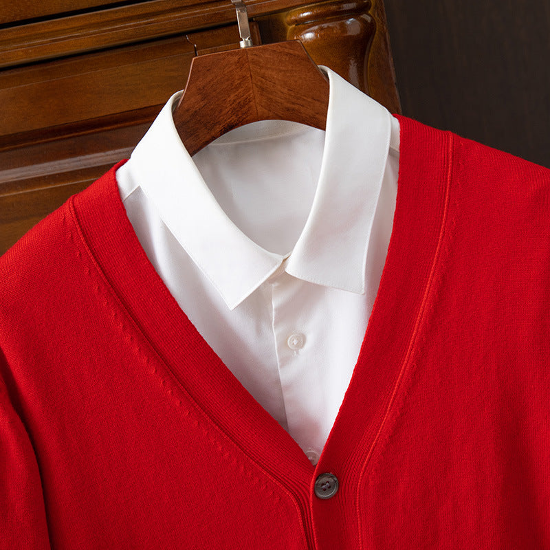 Men’s Classic V-Neck Loose Cardigan Nepal