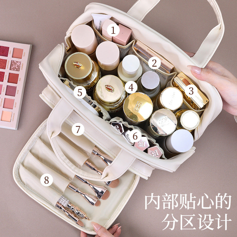 Large-Capacity Partitioned Travel Cosmetic Bag