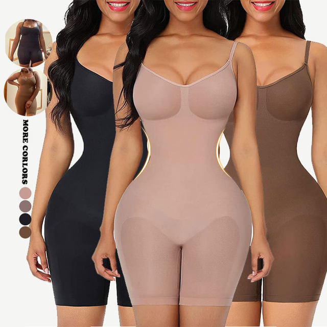Plus Size Seamless Bodysuit – Full Body Belly-Tucking Corset
