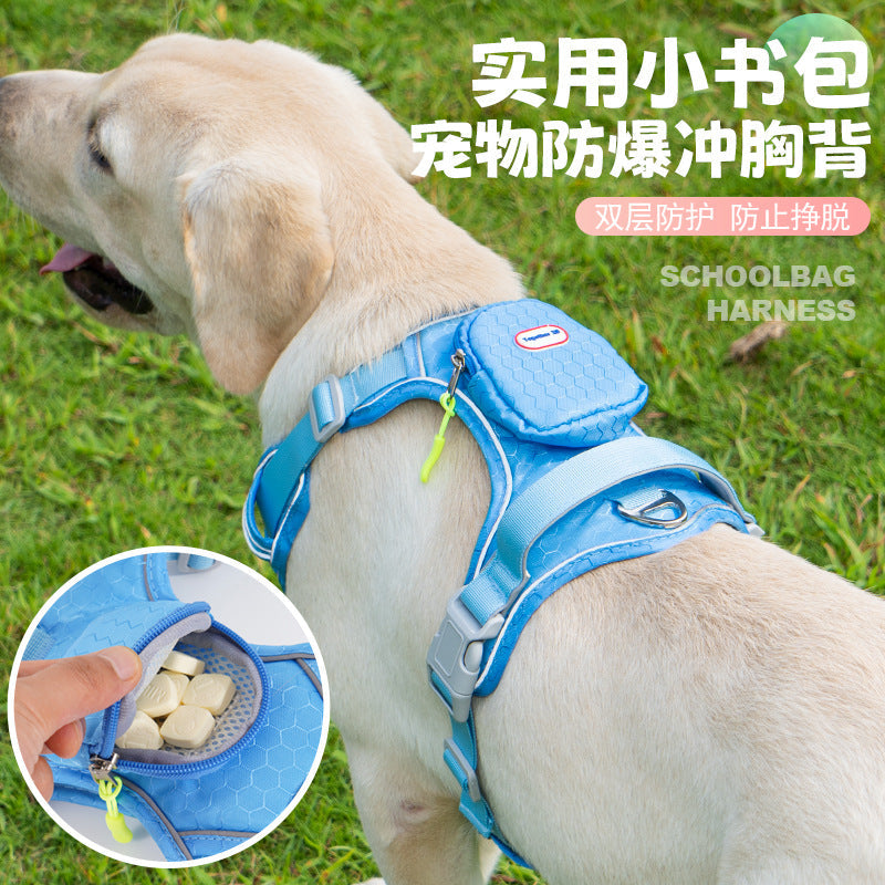 Anti-Break Reflective Dog Leash Chest Strap for Medium & Large