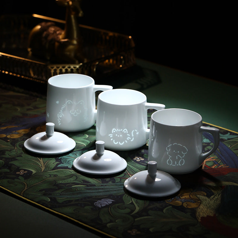 Jingdezhen Cut-Out Ceramic Coffee Cup High-End Mug