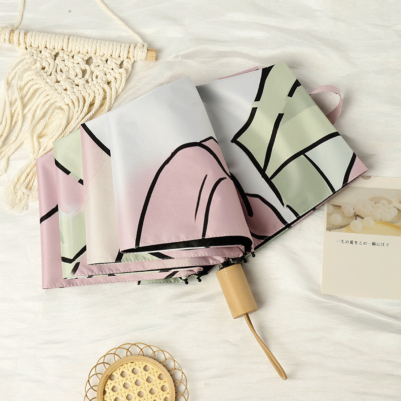 INSTOCK-Purple Floral UV Protection Umbrella  Auto Open & Dual