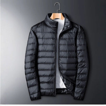 Men’s Stand-Collar Light Down Cotton Jacket – Warm Autumn &