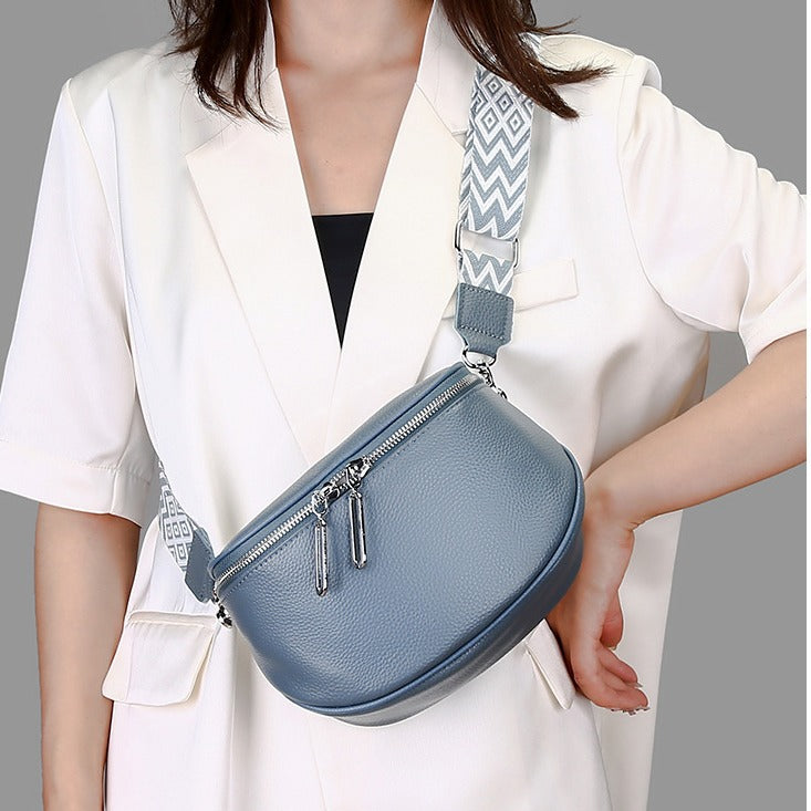 Cowhide Saddle Shoulder Crossbody Chest Bag Women Pro