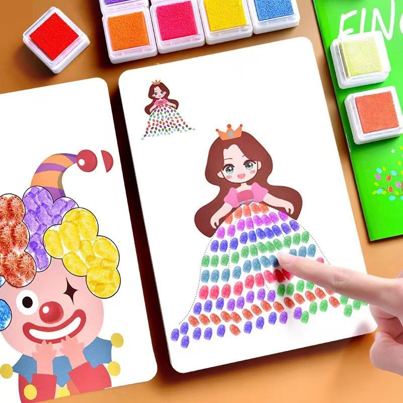 Kids Finger Painting Book – Safe Inkpad Art Toy Set