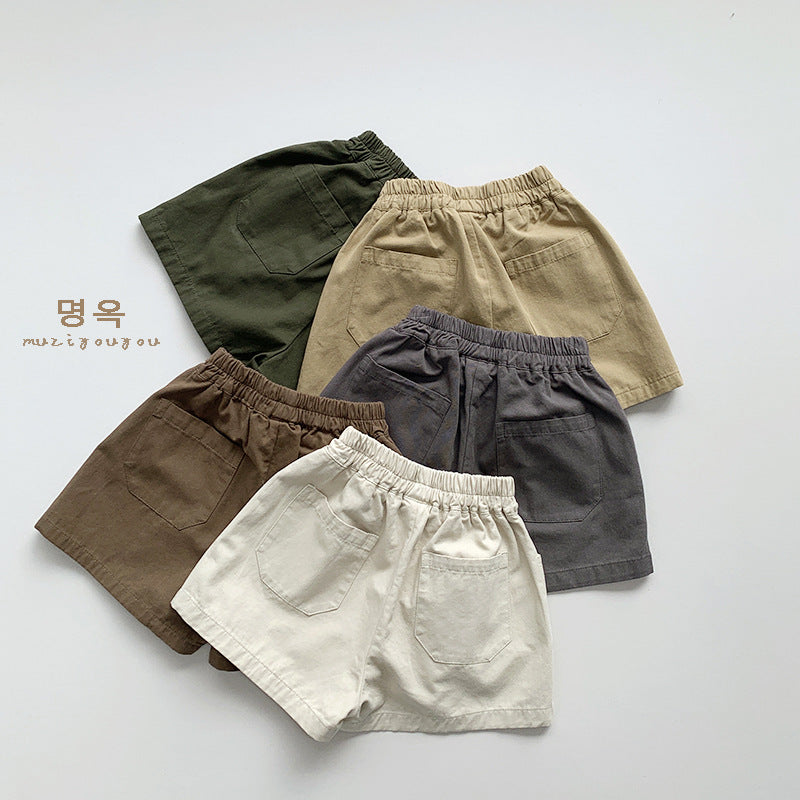 Morandi Color Kids Summer Shorts Korean Retro Style