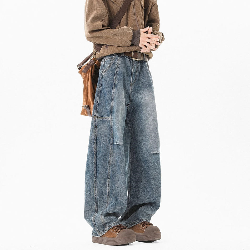 STOCK-Men's Gradient Washed Loose Jeans Pants