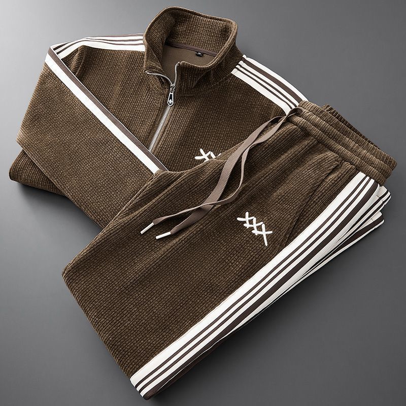 Men’s Zipper Sports Suit Autumn-Winter Two-Piece Set