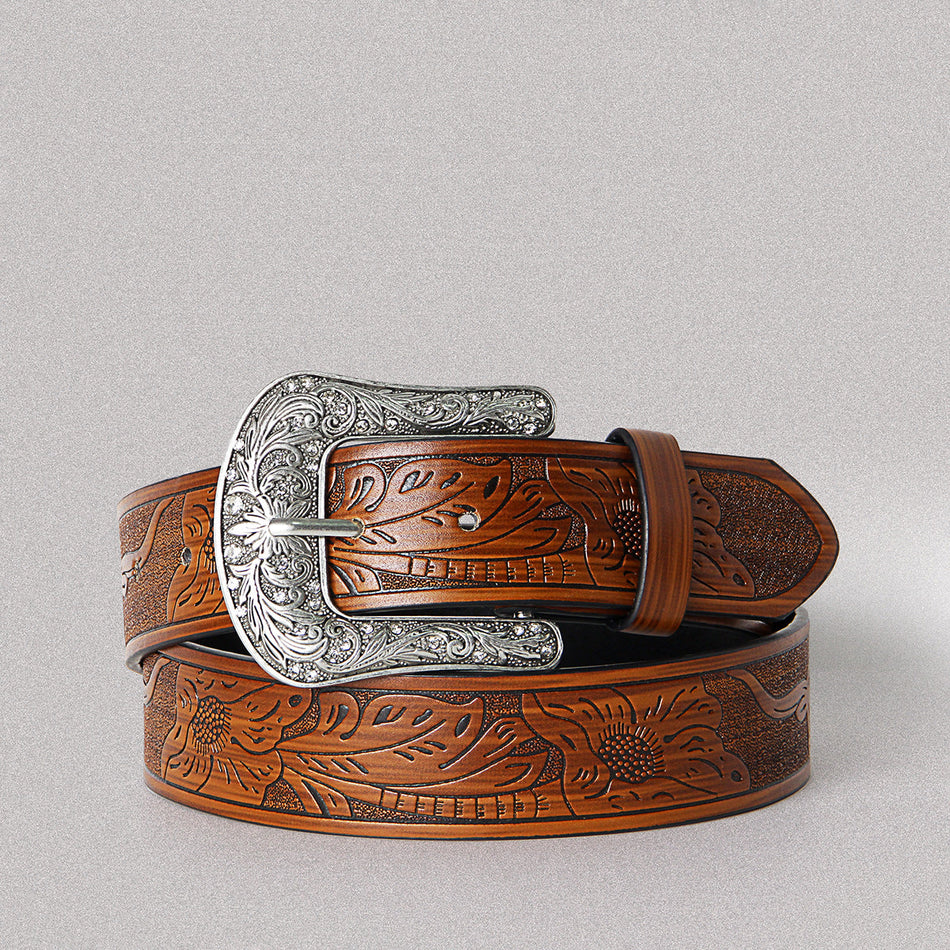 STOCK-Retro PU Denim Belt – Vintage Pin Buckle Style