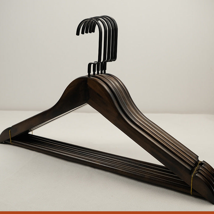 Pack Of 10-Solid Wood Clothes Hanger – Retro Non-Slip Wooden Rack