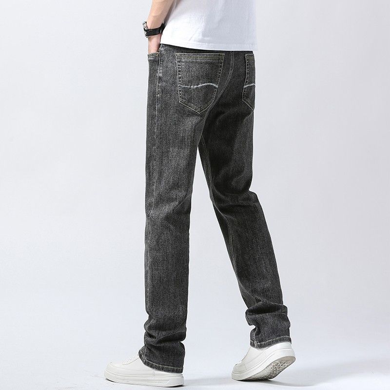 STOCK-Men's Ice Silk Light Blue Loose Fit Jeans