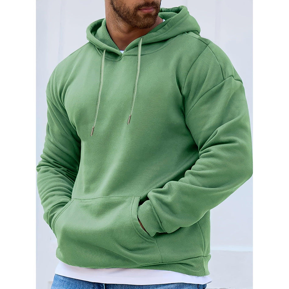 STOCK-Men’s Casual Solid Color Hoodie Winter Wear