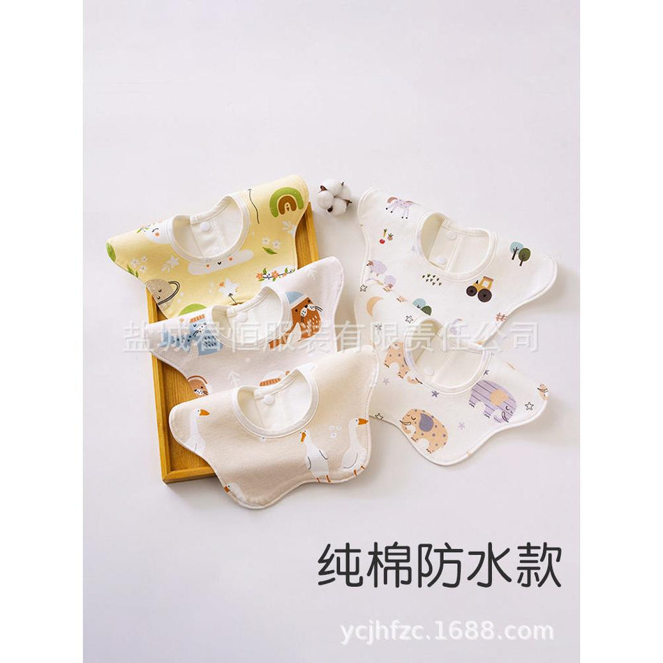 Autumn Winter 360 Degree Waterproof Pure Cotton Baby Bib All