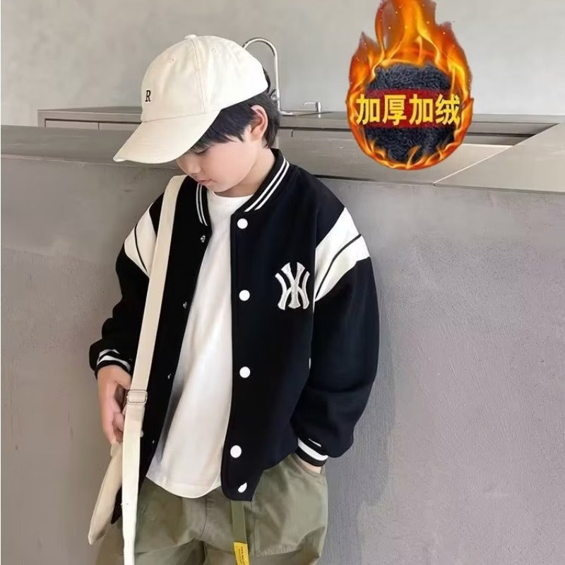 Boys Baseball Jacket Kids Autumn Winter Sports Coat