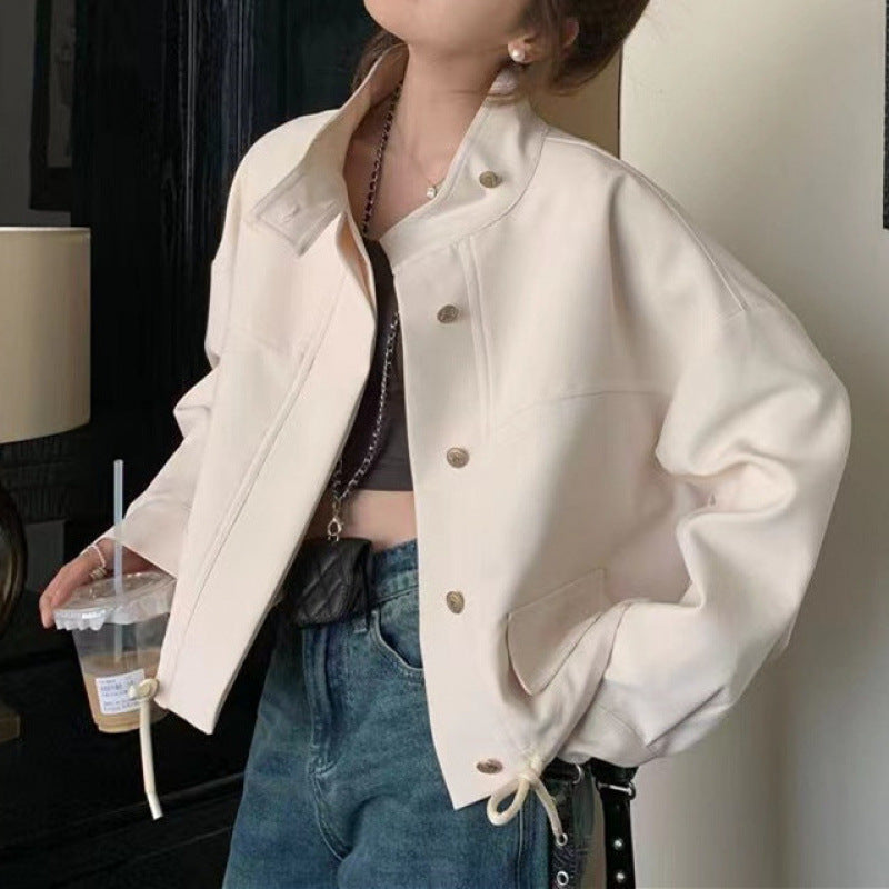 Korean Retro Short Bomber Jacket