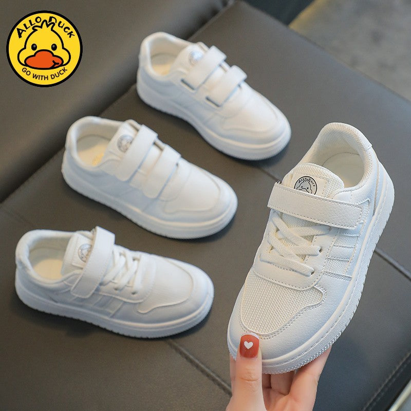 Kids’ White Sports Shoes – Breathable Campus Sneakers