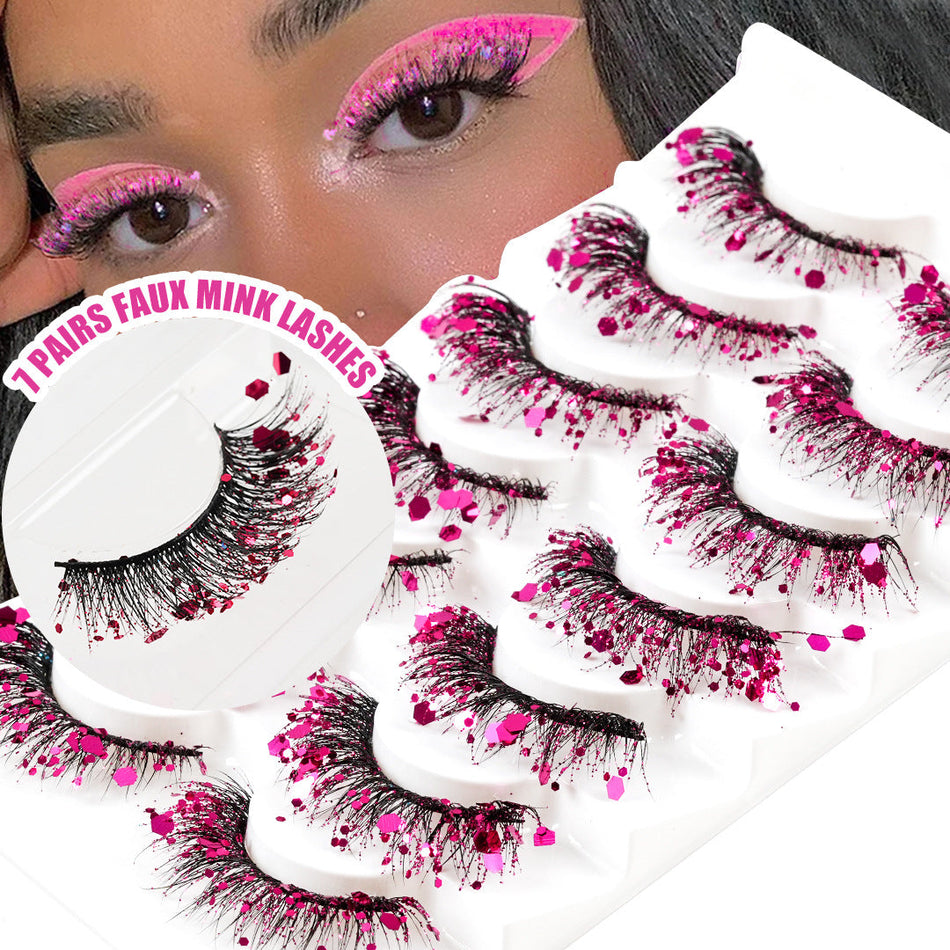 Colorful Sequin False Eyelashes – Christmas & Halloween Stage