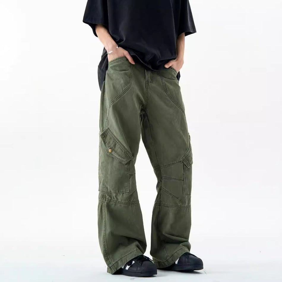 INSTOCK- Heavy Industry Cargo Pants Men’s Multi-Pocket Wide Leg