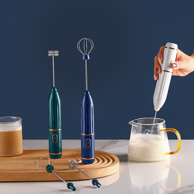 Wireless Electric Milk Frother Handheld Egg Beater
