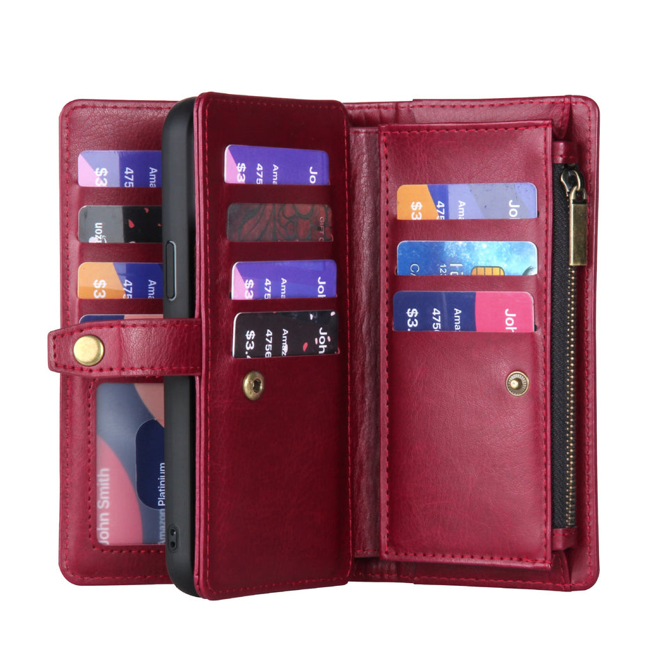 STOCK-iPhone 15 Pro Max Wallet Case with Magnetic Holster