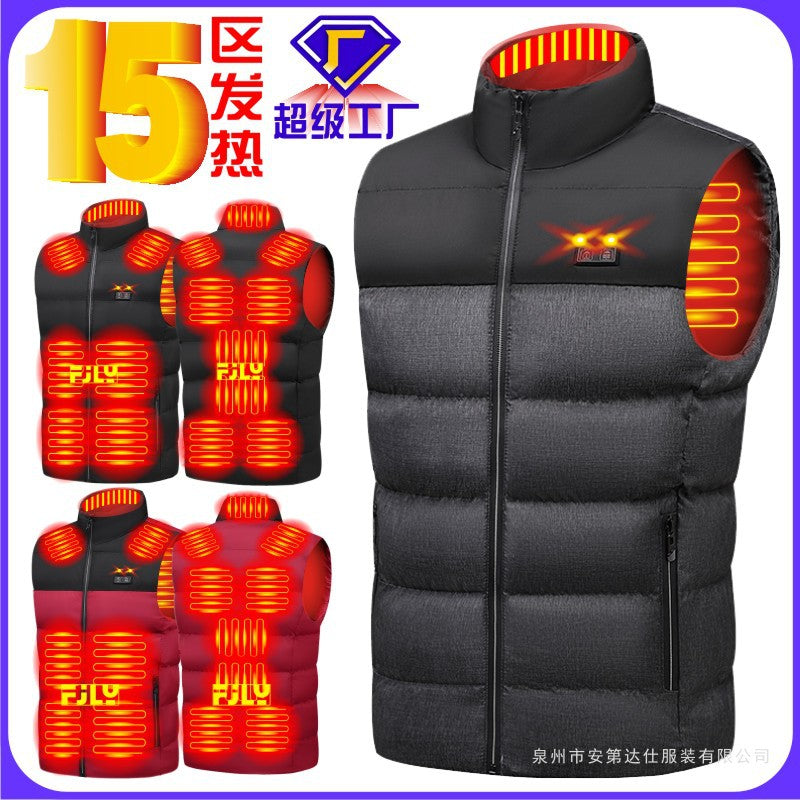Heated Cotton Vest – Dual-Zone Temperature Control Jacket