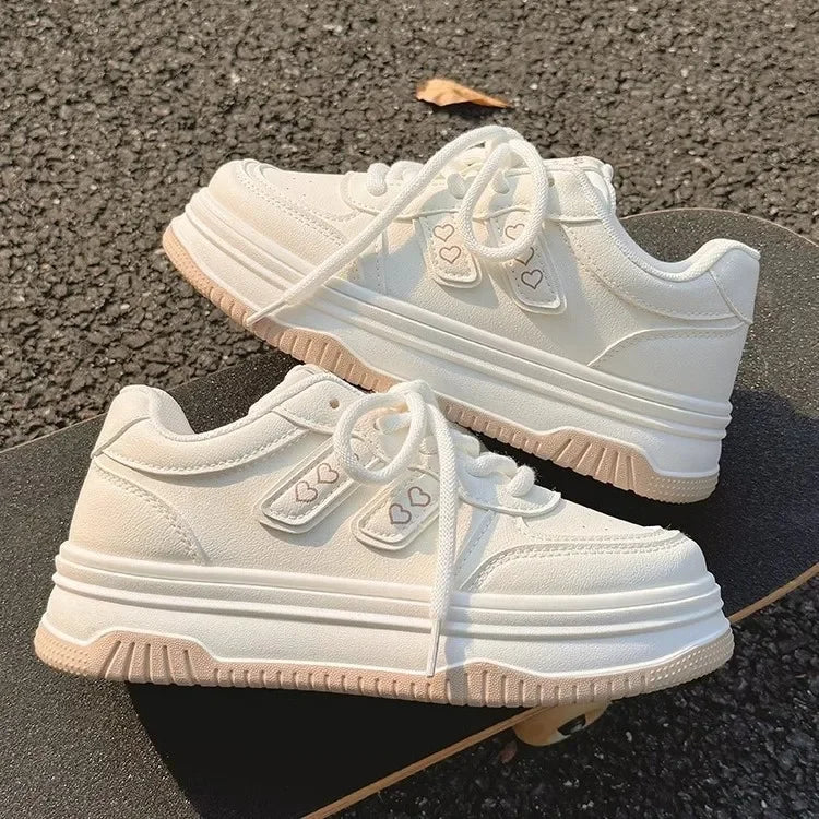 STOCK-Thick Sole White Sneakers – Sporty & Chic