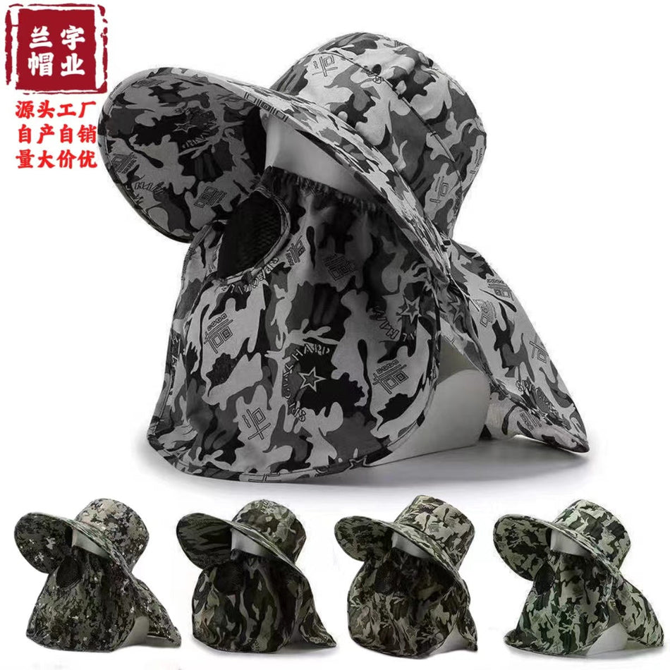 Men’s Summer Fishing Sun Hat with Face Cover & UV Shield