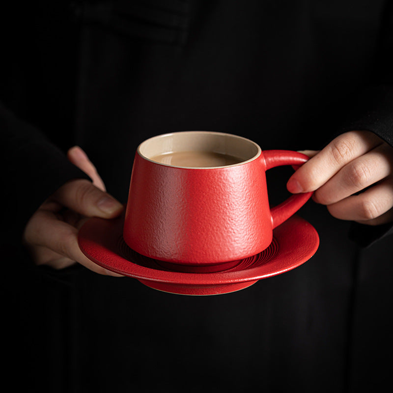 High-End Ceramic Coffee Mug Rustic Pottery Cup for Couples