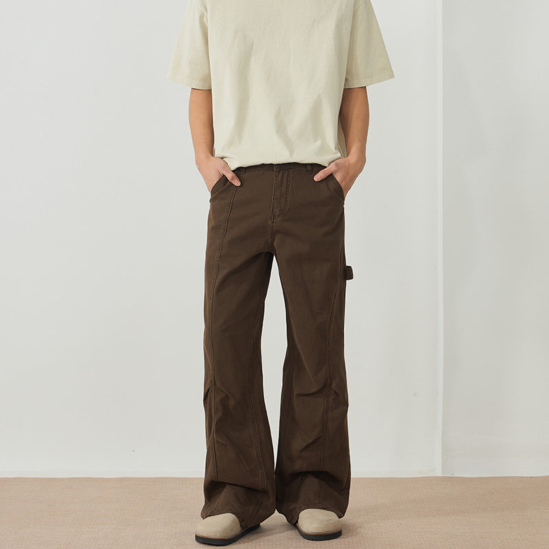 LKTM Maillard Vintage Deconstructed Flare Overalls Pants