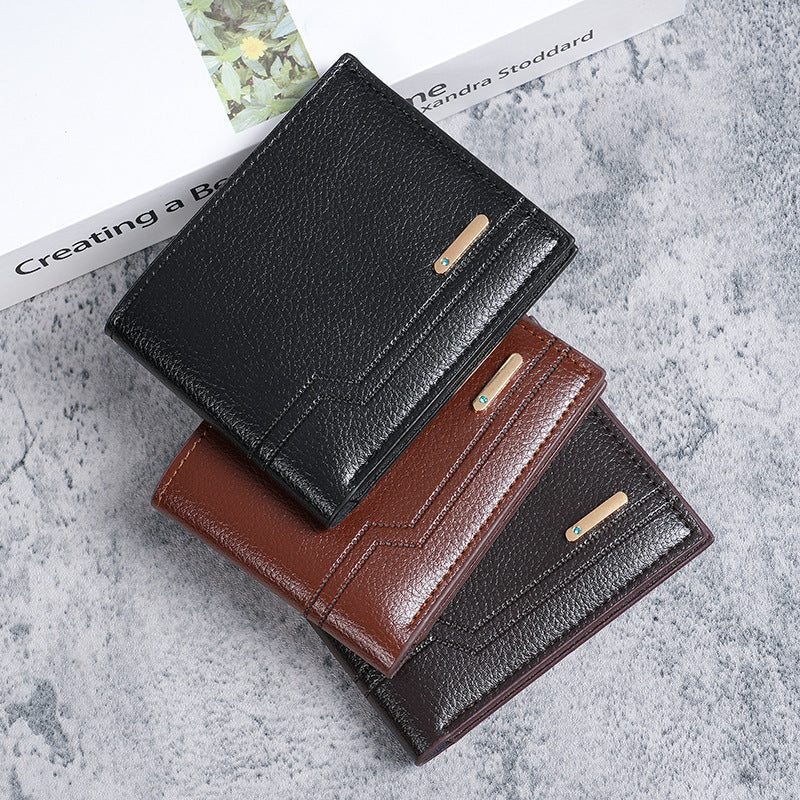 Men’s Litchi Pattern Wallet – Multi-Card Large Capacity