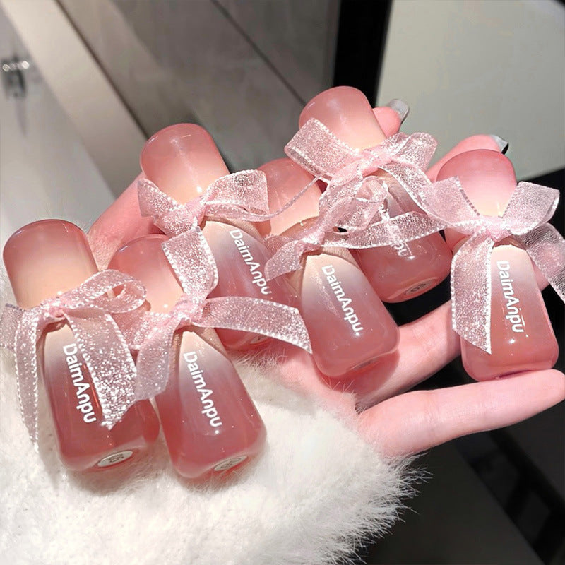 DAIMANPU Clear Oxygen Mirror Lip Glaze Milk Tea Gloss