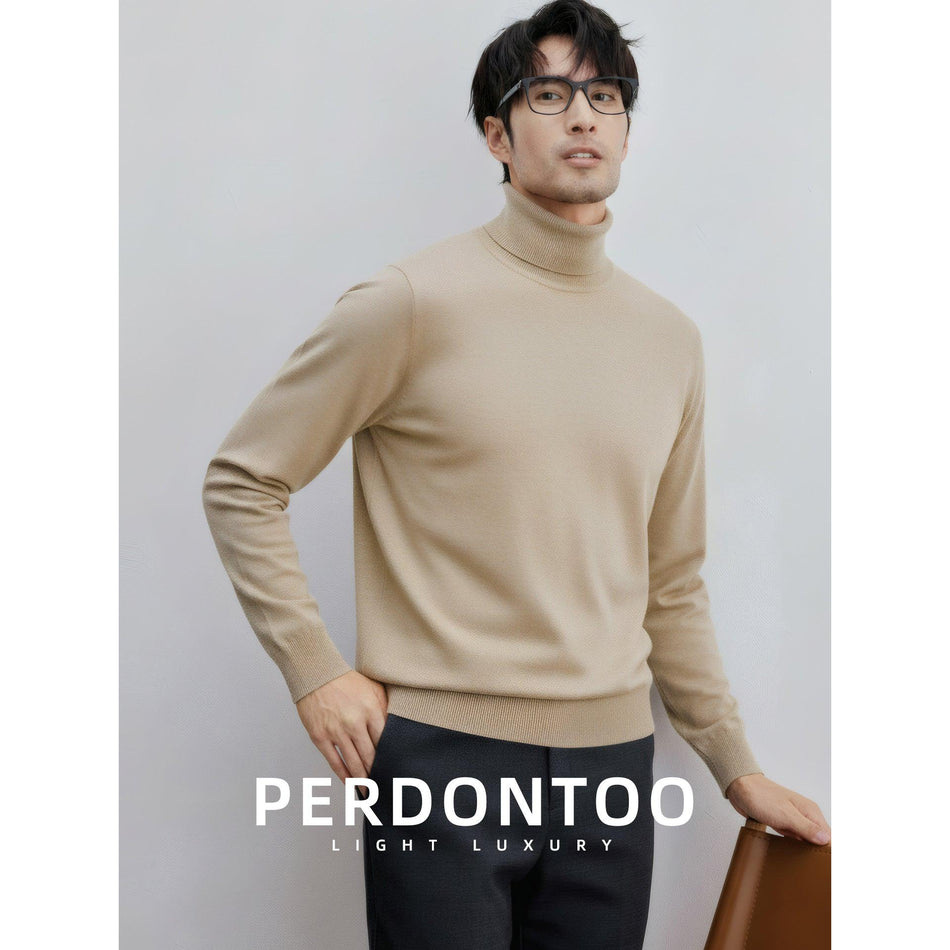 Machine Washable Wool Modal Mens Turtleneck Autumn Winter MW
