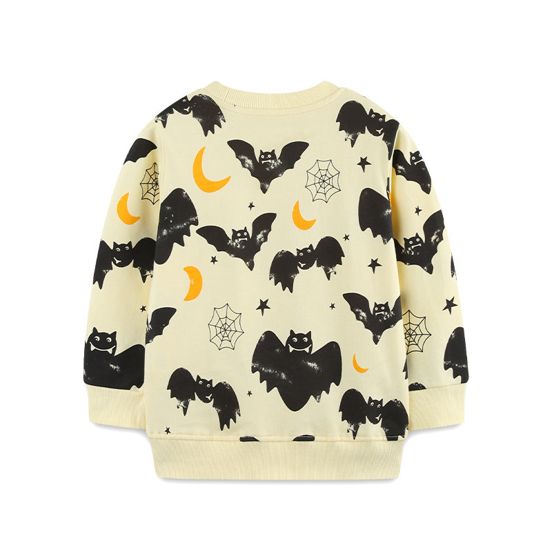 Boys’ Autumn Halloween Cartoon Sweatshirt 2025