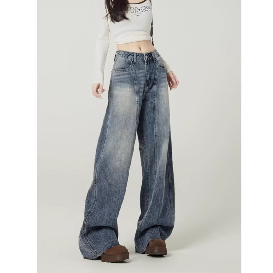 2025 American Retro High-Waist Wide Leg Women’s Jeans