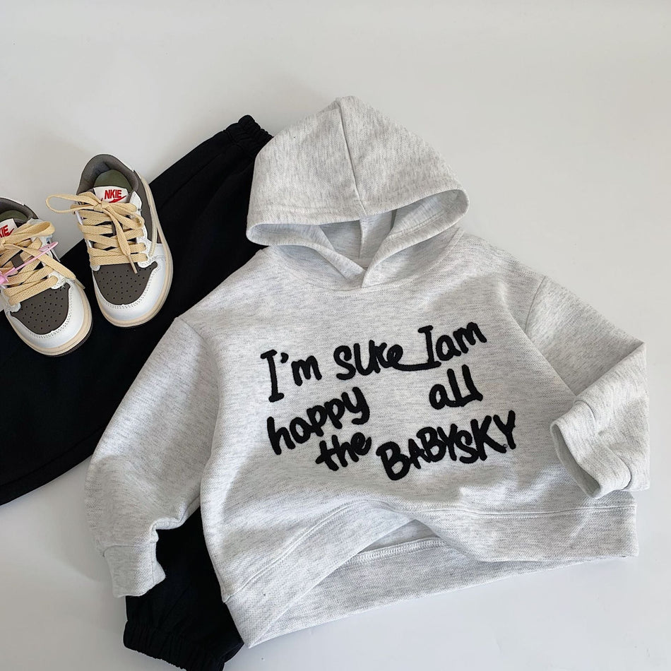 Maibao 2025 Kids’ Letter Hooded Sweatshirt