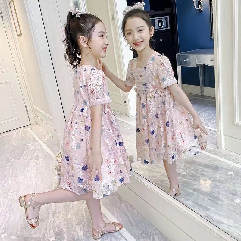 Girls Veil Princess Dress Short Sleeve Summer 2025 – Summer Kids Fashion Nepal | Tudoholic
