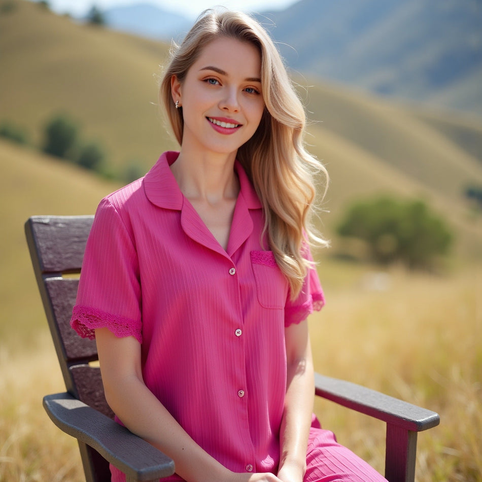 Women's Woven Fashion Pajama Set