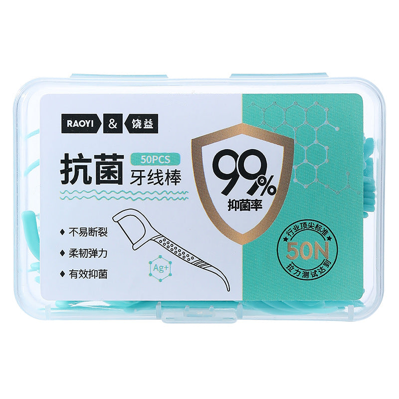 Pack of 3 Bacteriostatic Dental Floss – 50 Disposable Floss