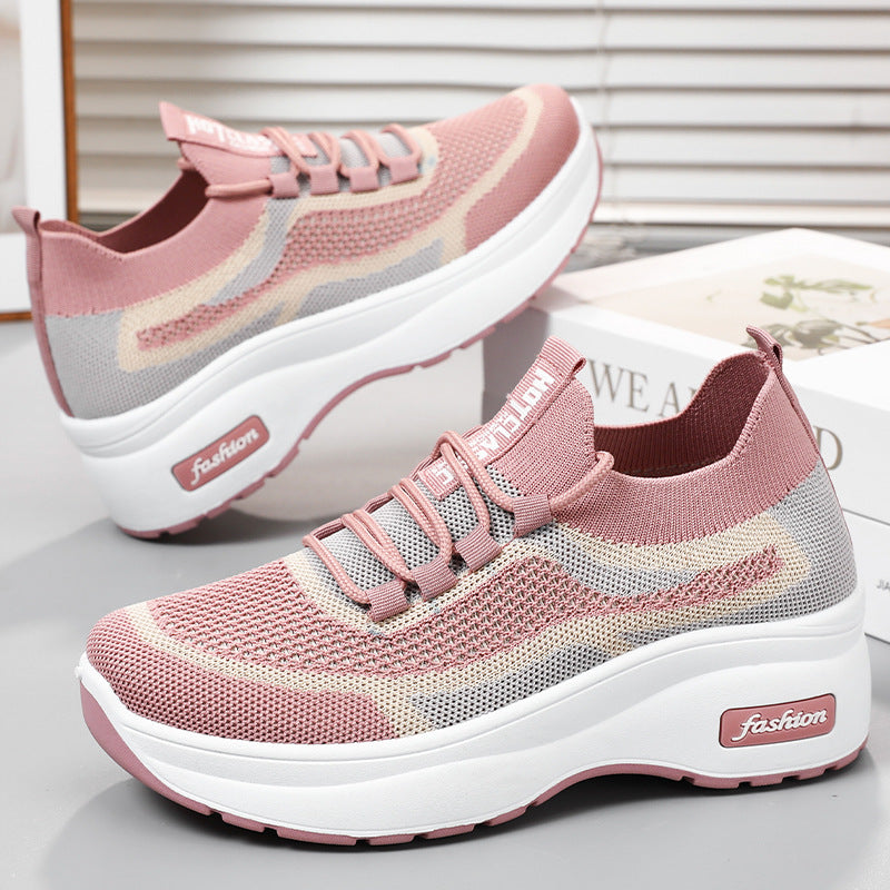 STOCK-Mother Shoes Spring Thick-Soled Breathable Casual