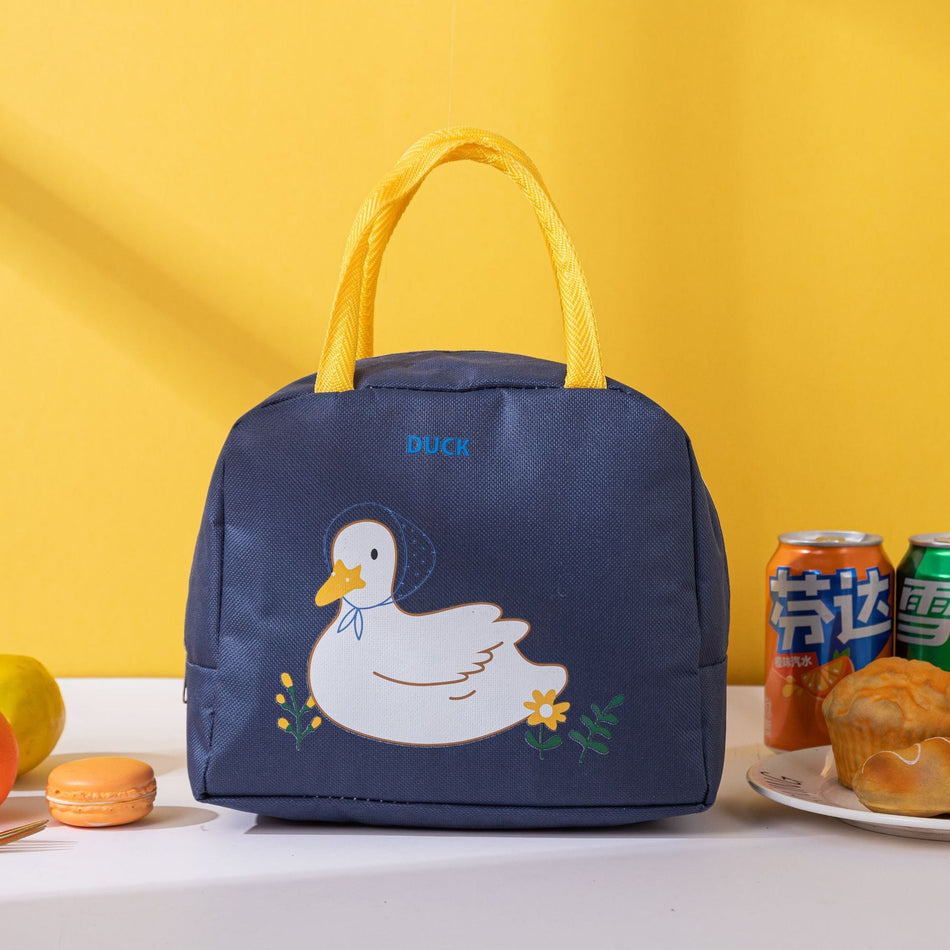 STOCK-Cartoon Animal Large Satchel Insulated Lunch Bag