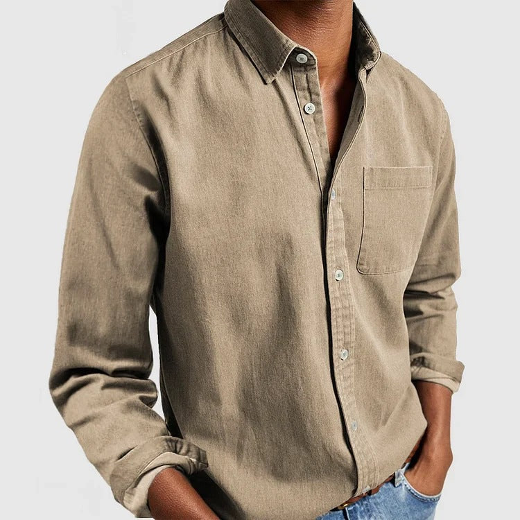 INSTOCK-Lapel Long Sleeve Shirt – Stylish Casual Wear for Men