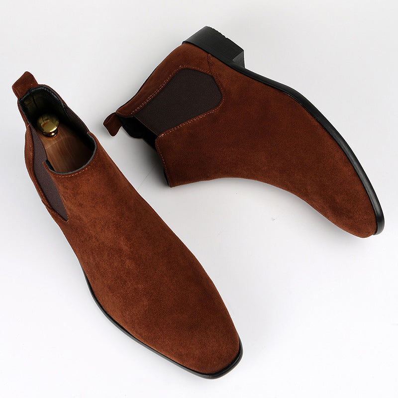 Men’s Small Square Toe Chelsea Boots – Casual & Versatile