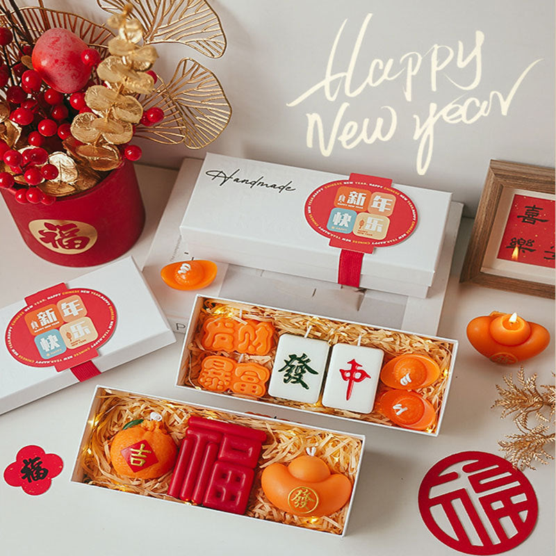 Handmade New Year Gift Aromatherapy Candle Gift Box
