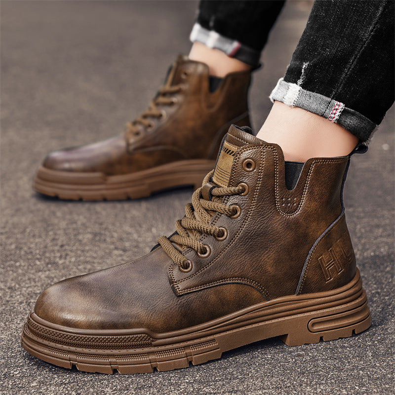 STOCK-Men’s British Retro Leather Martin Boots