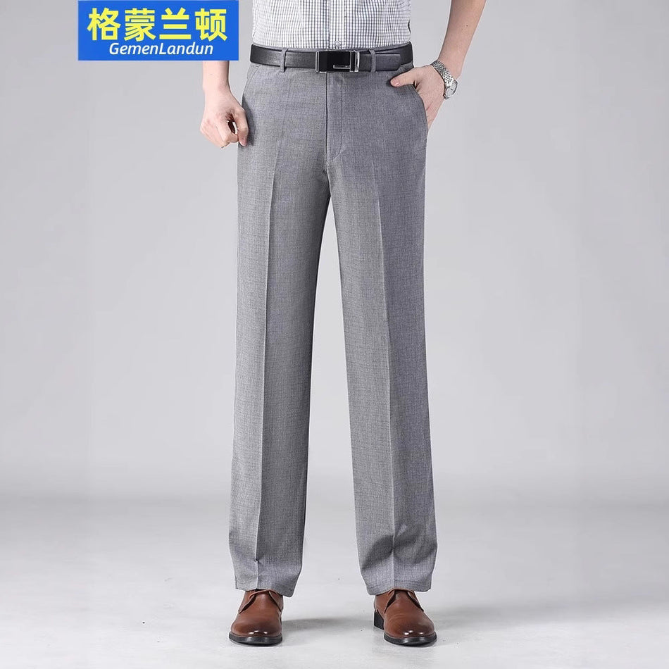 Men's Ice Silk Linen Pants – Summer Loose Fit for Dads