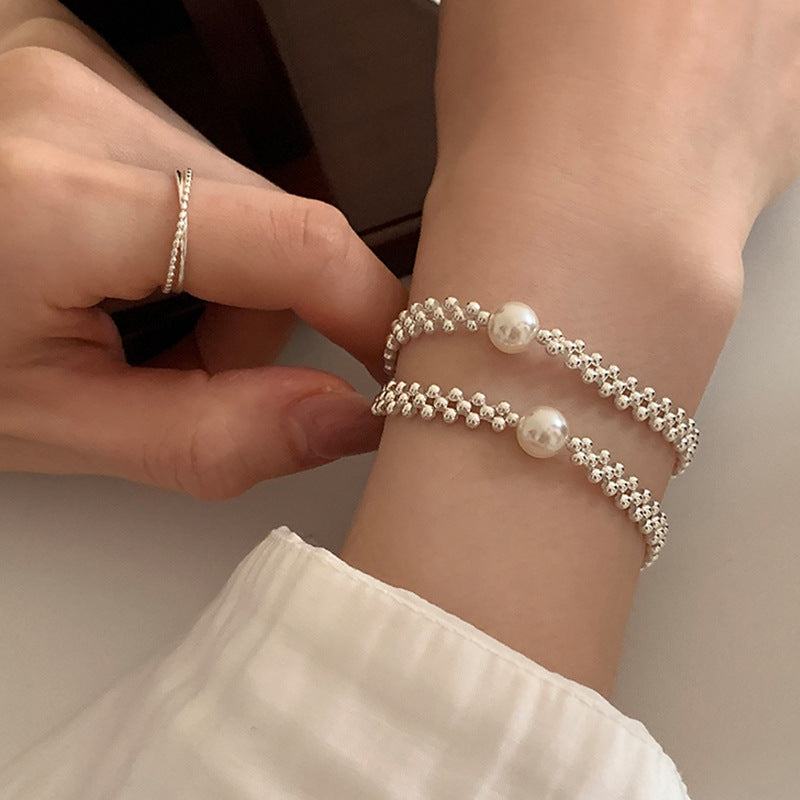 Woven Pearl Round Bead Bracelet – Chic & Durable Design